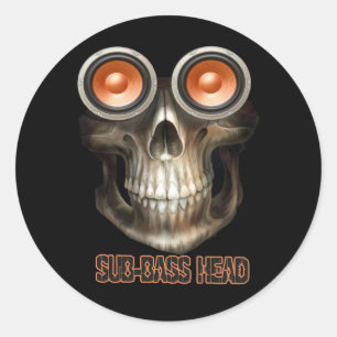 Sticker Rond tête de sous-basse Dubstep