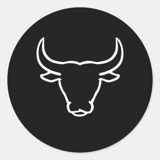 Sticker Rond Tête de taureaux (Devant)
