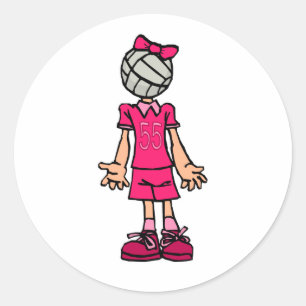 Sticker Rond Tête de volley