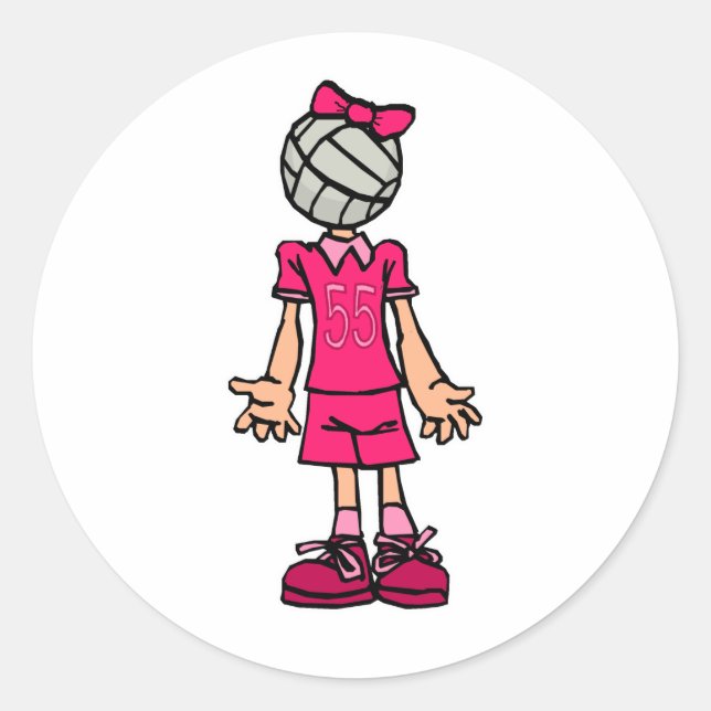 Sticker Rond Tête de volley (Devant)