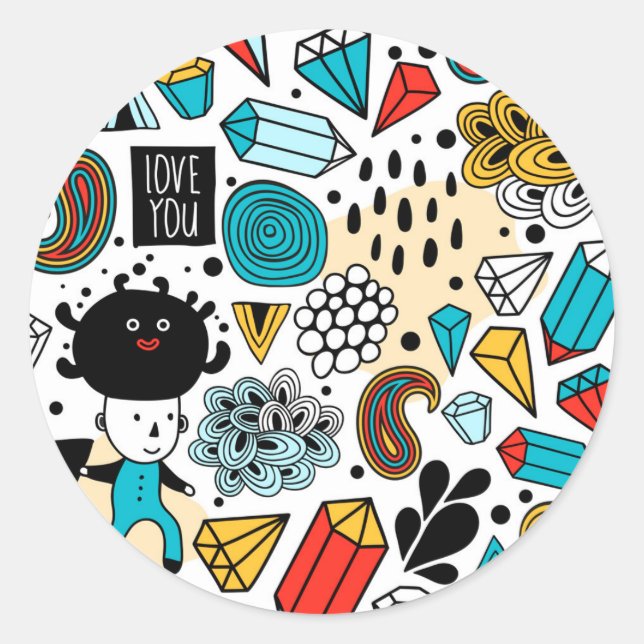 Sticker Rond Tête folle (Devant)