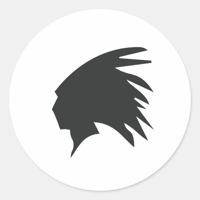 Sticker Rond Tête indienne (Devant)