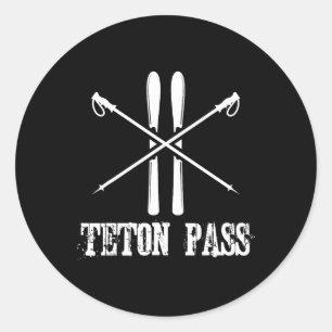 Sticker Rond Teton P Wyoming Ski Ski Ski Ski Nordic Alpine Dow