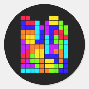 Sticker Rond Tetrominoes Bloc Puzzle Vidéo Jeu Math Enseignant