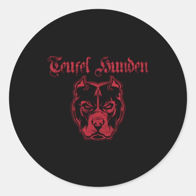 Sticker Rond Teufel Hunden (Devant)