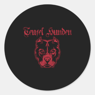 Sticker Rond Teufel Hunden