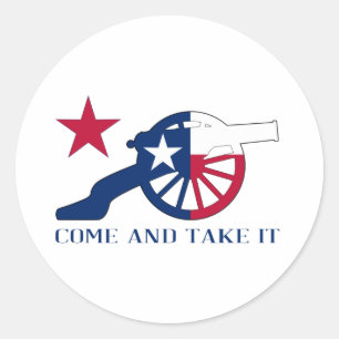 Sticker Rond Texan Cannon Venez Le Prendre
