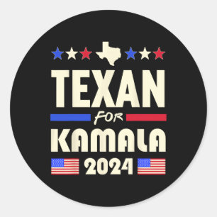 Sticker Rond Texan Pour Kamala Campagne Des Démocrates Patrioti