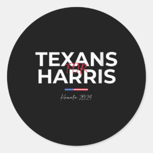 Sticker Rond Texans Femmes Pour Kamala Harris 2024 Texans Pour