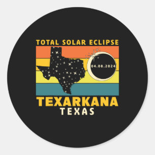 Sticker Rond Texarkana Texas Total Solar Eclipse 2024