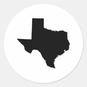 Sticker Rond Texas à Black and White