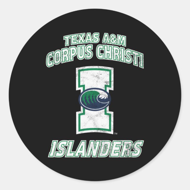 Sticker Rond Texas Am-Corpus Christi Tamucc Islanders Large (Devant)