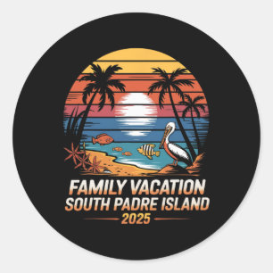 Sticker Rond Texas Beach Vacances Famille Vacances South Padre