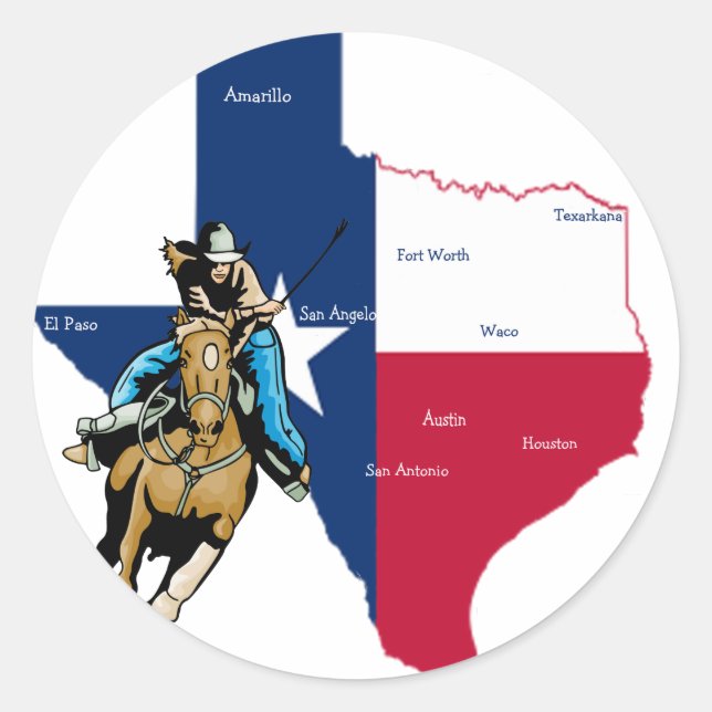 Sticker Rond Texas Cowgirl (Devant)