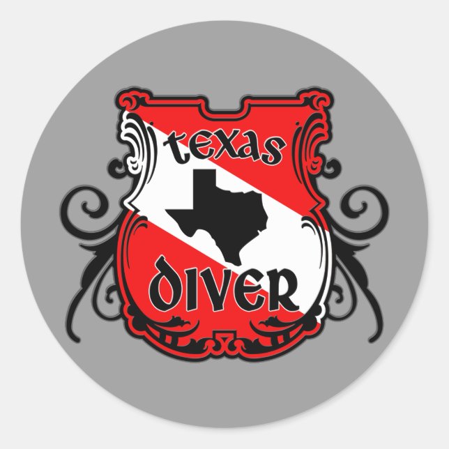 Sticker Rond Texas Diver (Devant)