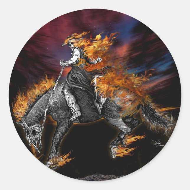 Sticker Rond Texas Ghost Rider (Devant)