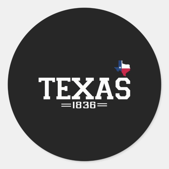 Sticker Rond Texas Independence Day 1836 (Devant)