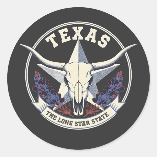 Sticker Rond Texas : l'État de la Lone Star (Devant)
