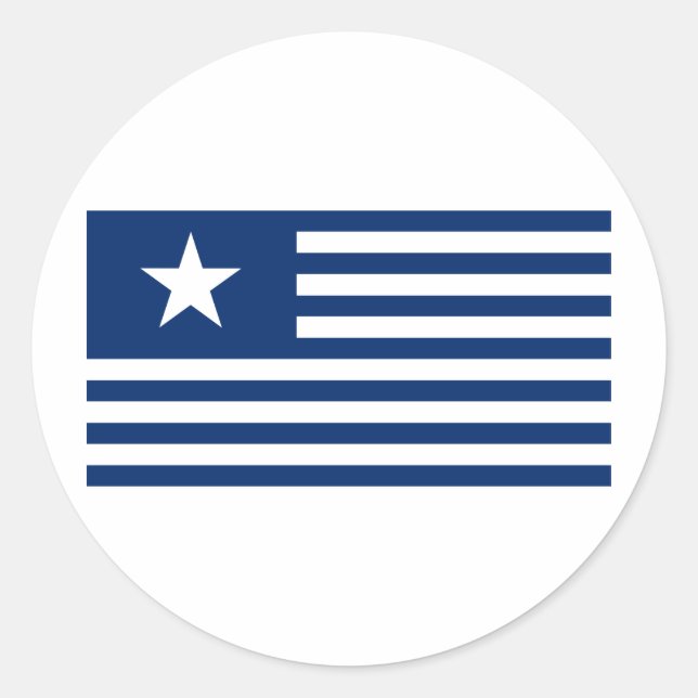 Sticker Rond Texas Lone Star et Stripes - Bleu (Devant)