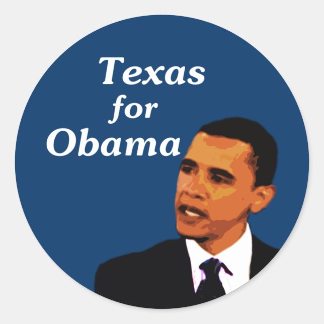 Sticker Rond Texas pour Barack Obama (Devant)