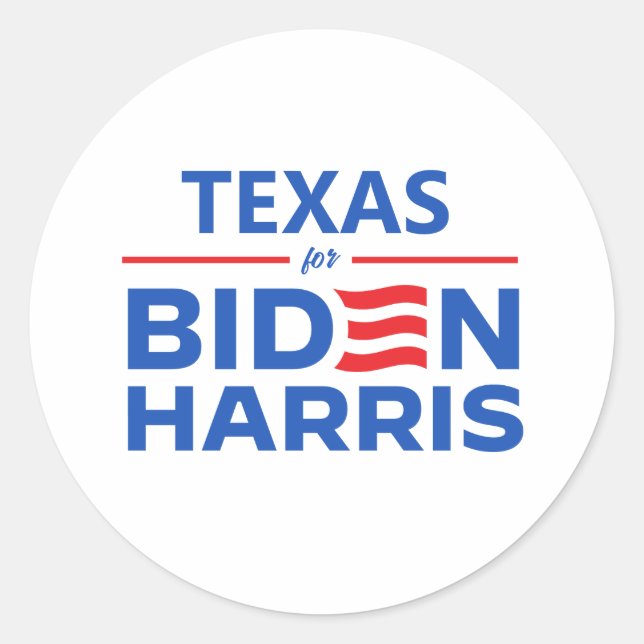Sticker Rond Texas pour Biden Harris (Devant)