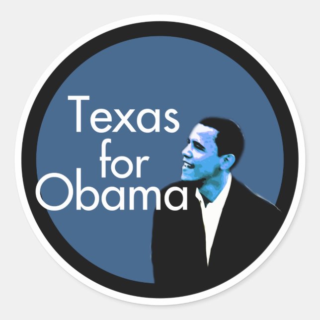Sticker Rond Texas Pour Obama (Devant)