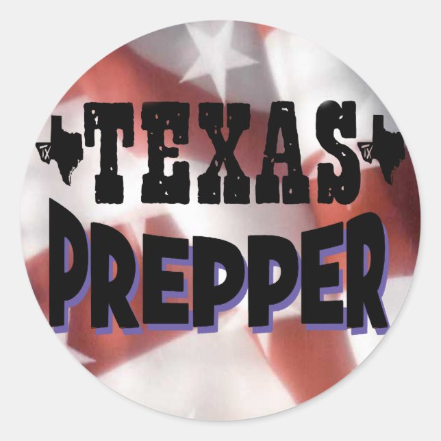Sticker Rond Texas Prepper (Devant)