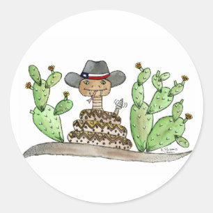 Sticker Rond Texas Rattlesnake