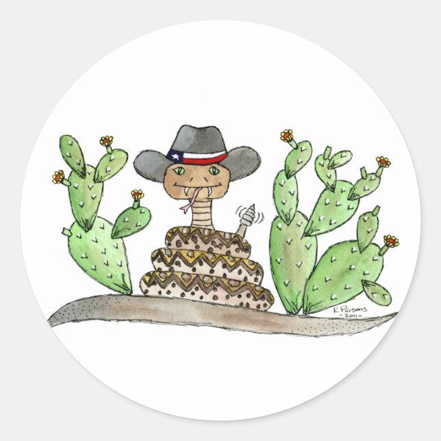 Sticker Rond Texas Rattlesnake (Devant)