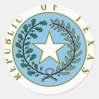 Sticker Rond Texas (République du Texas Couleur du phoque)