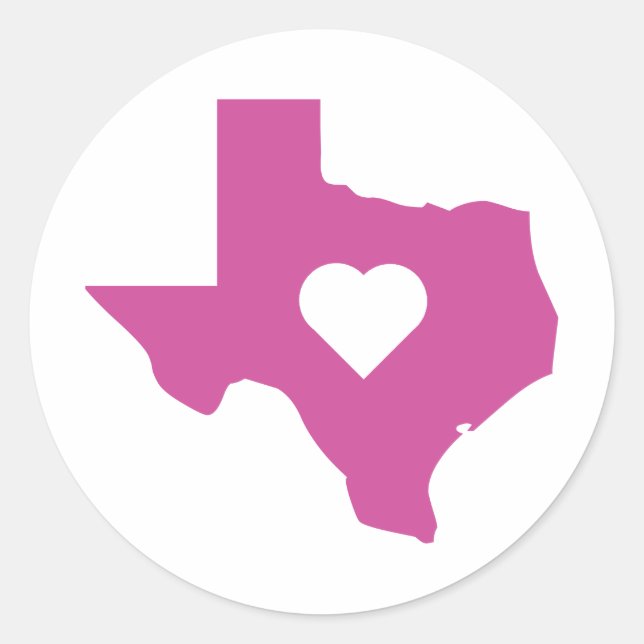 Sticker Rond Texas rose (Devant)
