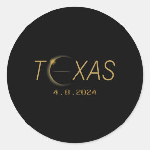 Sticker Rond Texas Solar Eclipse 2024 Chemise Total Solaire Ecl