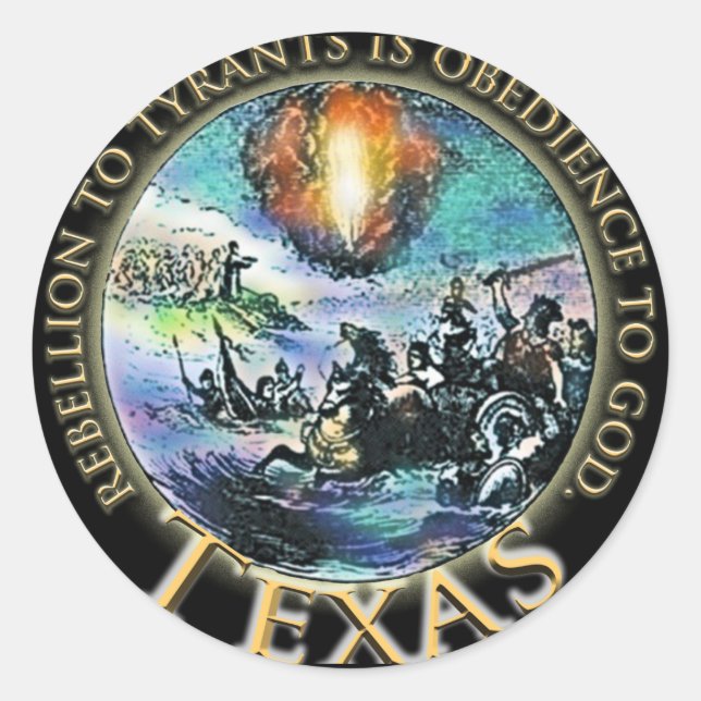 Sticker Rond Texas Sticky Black Gold (Devant)