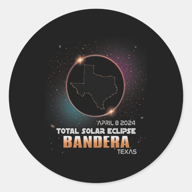 Sticker Rond Texas Total Solar Eclipse 2024 1 (Devant)