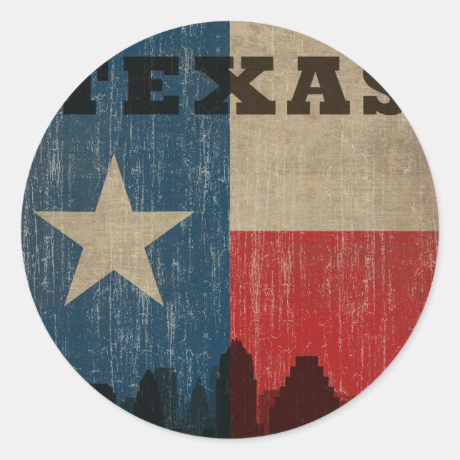 Sticker Rond Texas vintage (Devant)