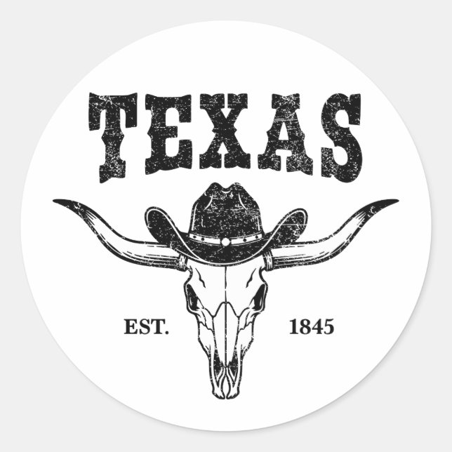 Sticker Rond Texas vintage (Devant)