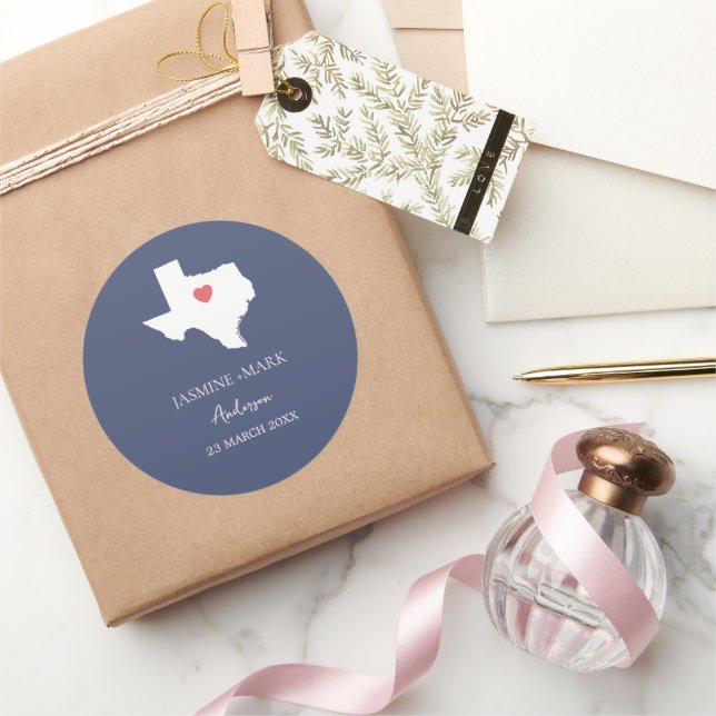 Sticker Rond Texas Wedding Party Custom  (Cadeaux)