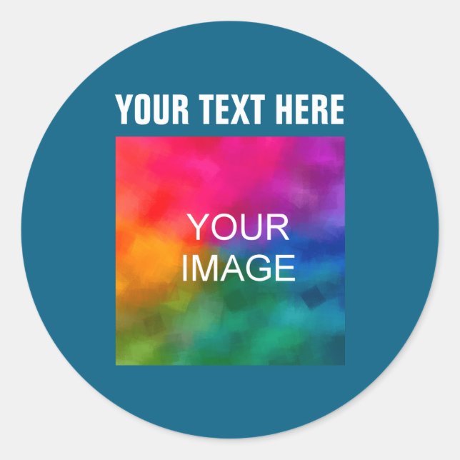 Sticker Rond Text Upload Photo Boys Kids Modern Template  (Devant)