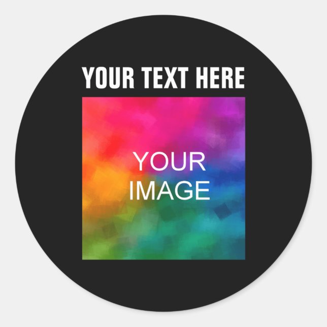 Sticker Rond Text Upload Photo Boys Kids Modern Template  (Devant)