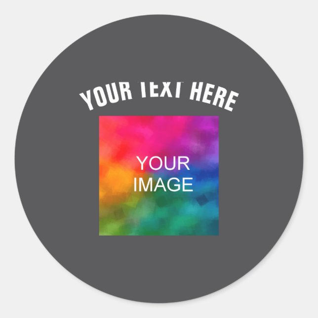 Sticker Rond Text Upload Photo Template Boys Kids Modern  (Devant)