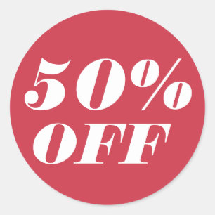 Sticker Rond Texte à 50 % de la Personnaliser OFF