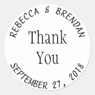 Sticker Rond Texte arrondi blanc courbe simple Favoriser les Ét