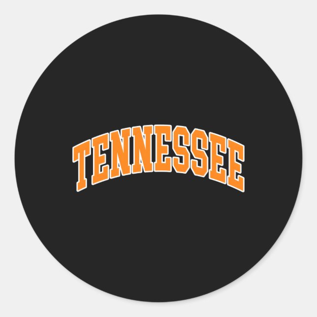 Sticker Rond Texte blanc orange du Tennessee (Devant)