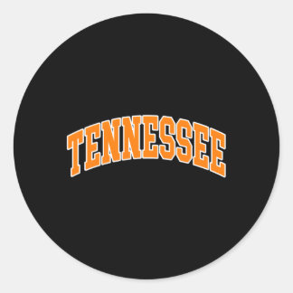 Sticker Rond Texte blanc orange du Tennessee