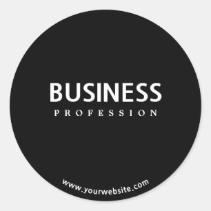 Sticker Rond Texte blanc simple et moderne en noir