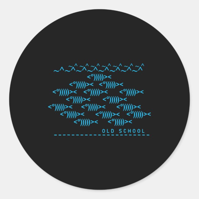 Sticker Rond Texte Clavier Informatique Nerd Vieux École (Devant)