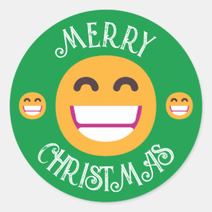 Sticker Rond Texte & Couleurs Personnalisés Faisant Face Emojis