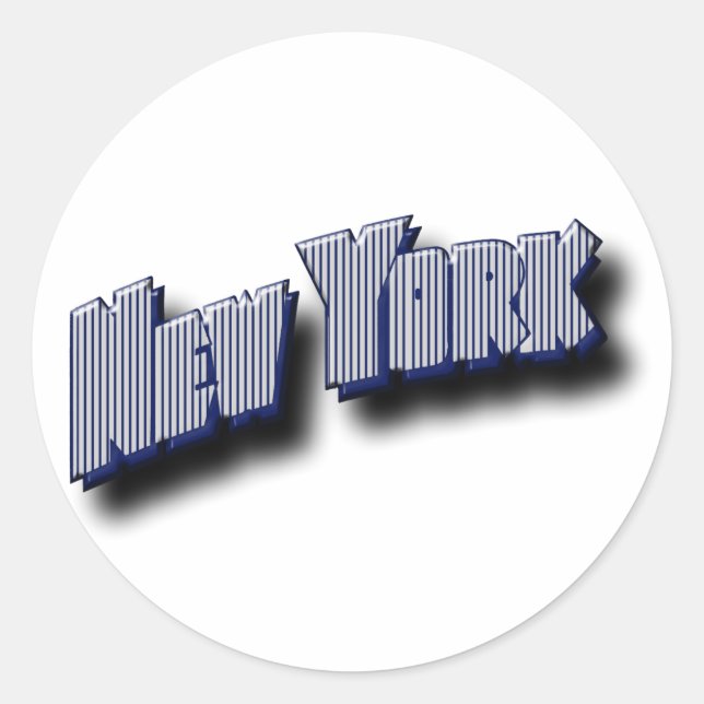 Sticker Rond Texte de la bannière de New York (Devant)