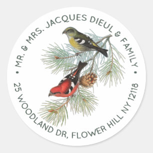 Sticker Rond Texte de l'image personnalisée de l'oiseau de croi