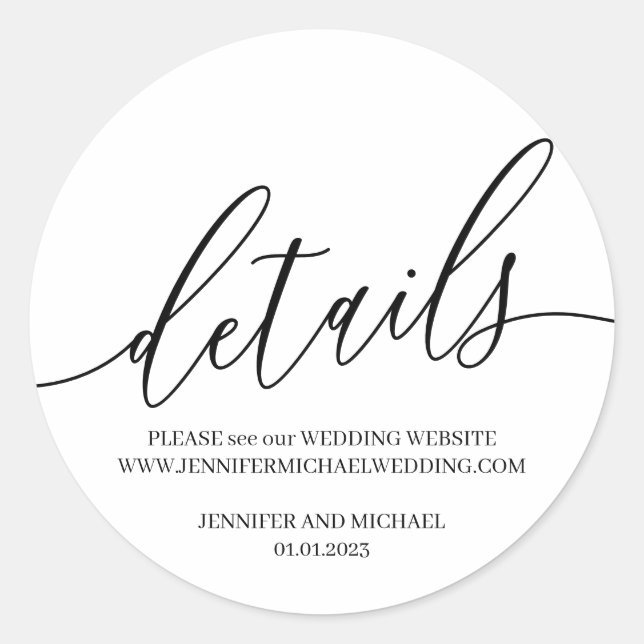 Sticker Rond Texte de signature détails (Devant)